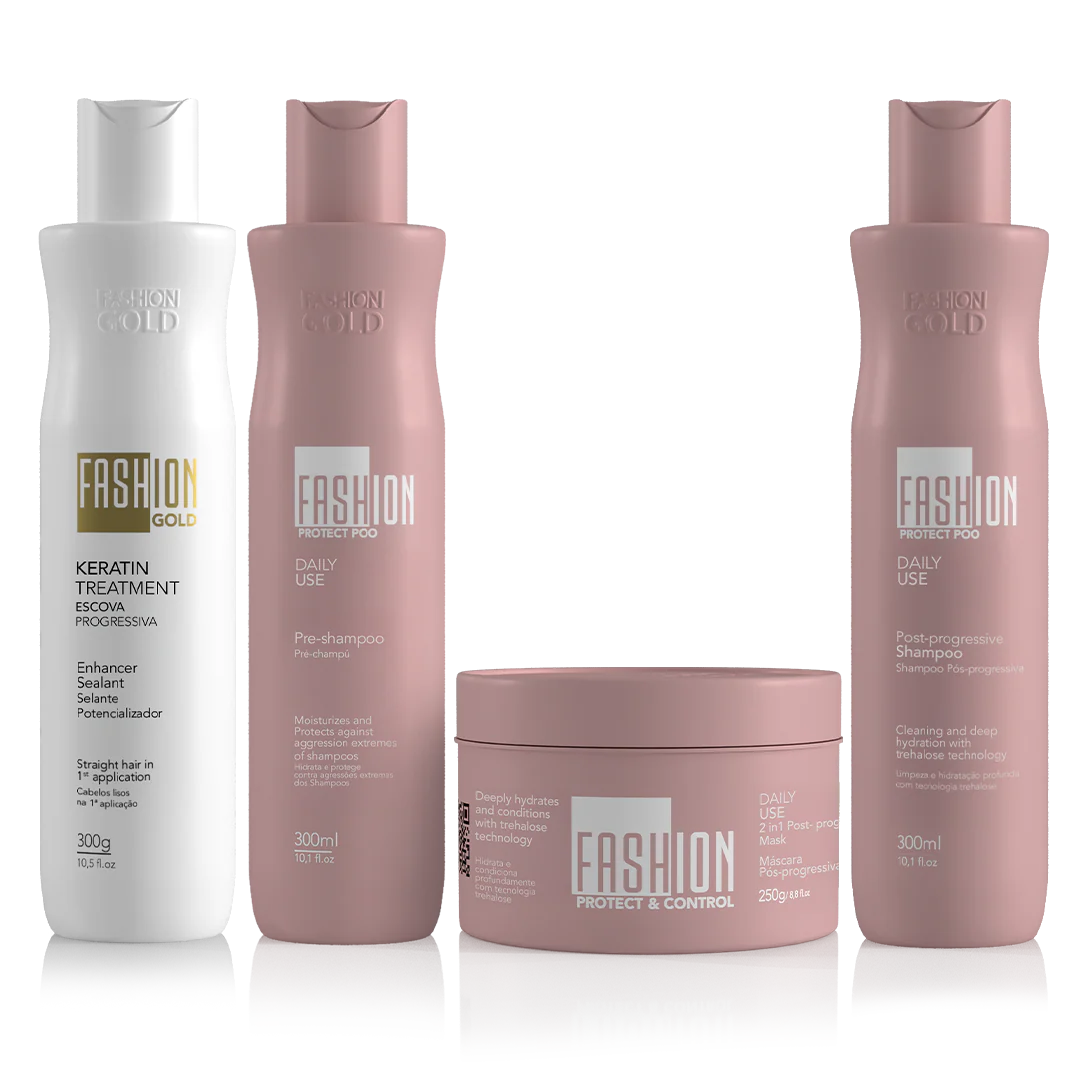 Fashion Gold BABY Keratin Treatment Kit + Protect Poo Pre-Shampoo 300ml/10,1fl oz